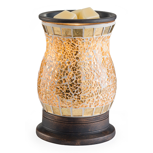 CANDLE WARMERS® GILDED GLAS Duftlampe elektrisch gold Mosaik Glas