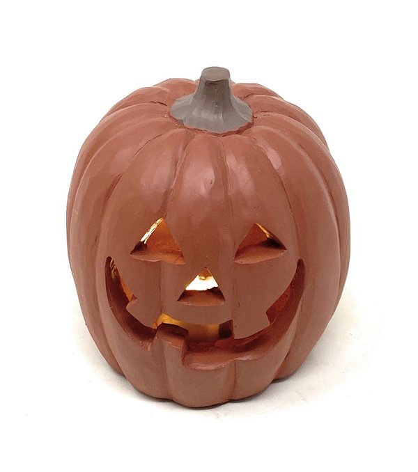 Deko Halloween KÜRBIS mit LED Beleuchtung 8,5 cm
