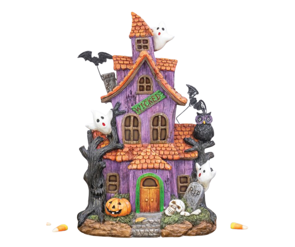 Deko Halloween Haunted House mit LED Beleuchtung 28 cm